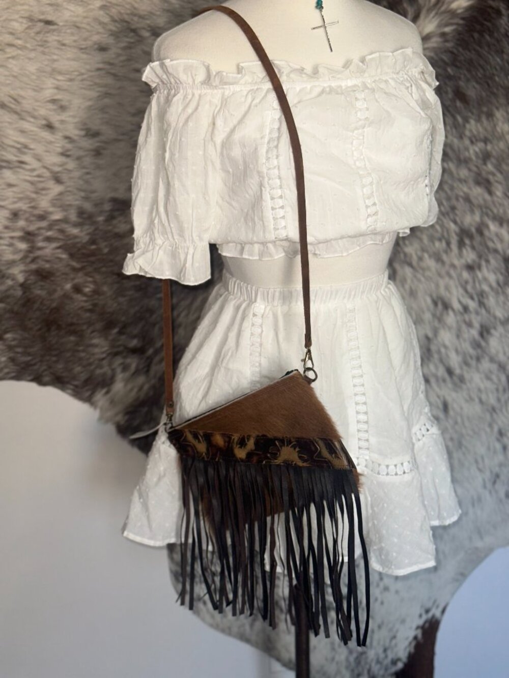 Cowhide Laredo Crossbody Clutch